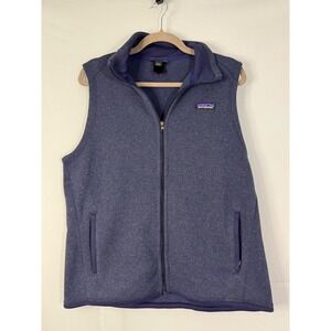 Patagonia Better Sweater Vest Womens Large Blue Excellent Full Zip Fleece